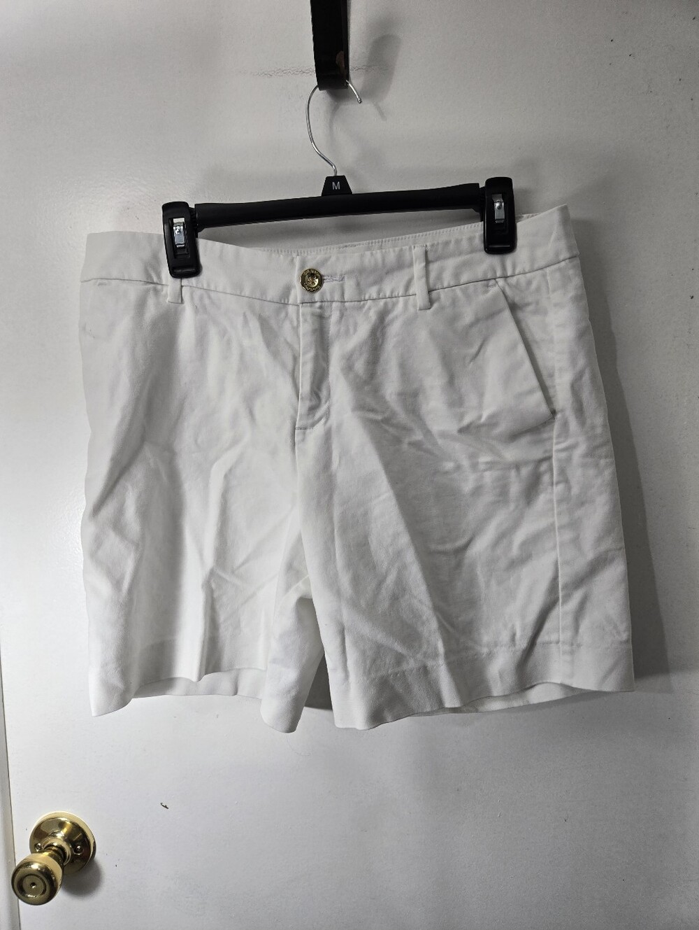 Lilly Pulitzer white mid-rise tailored chino shorts Preppy Nautical Size 10